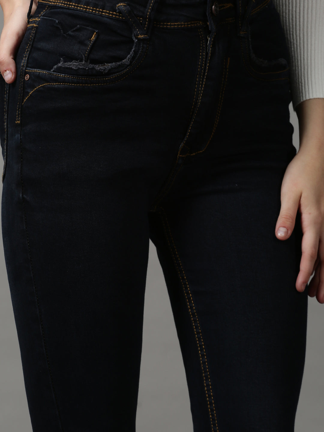 Women's Navy Blue Skinny Fit Stretchable Denim Jeans