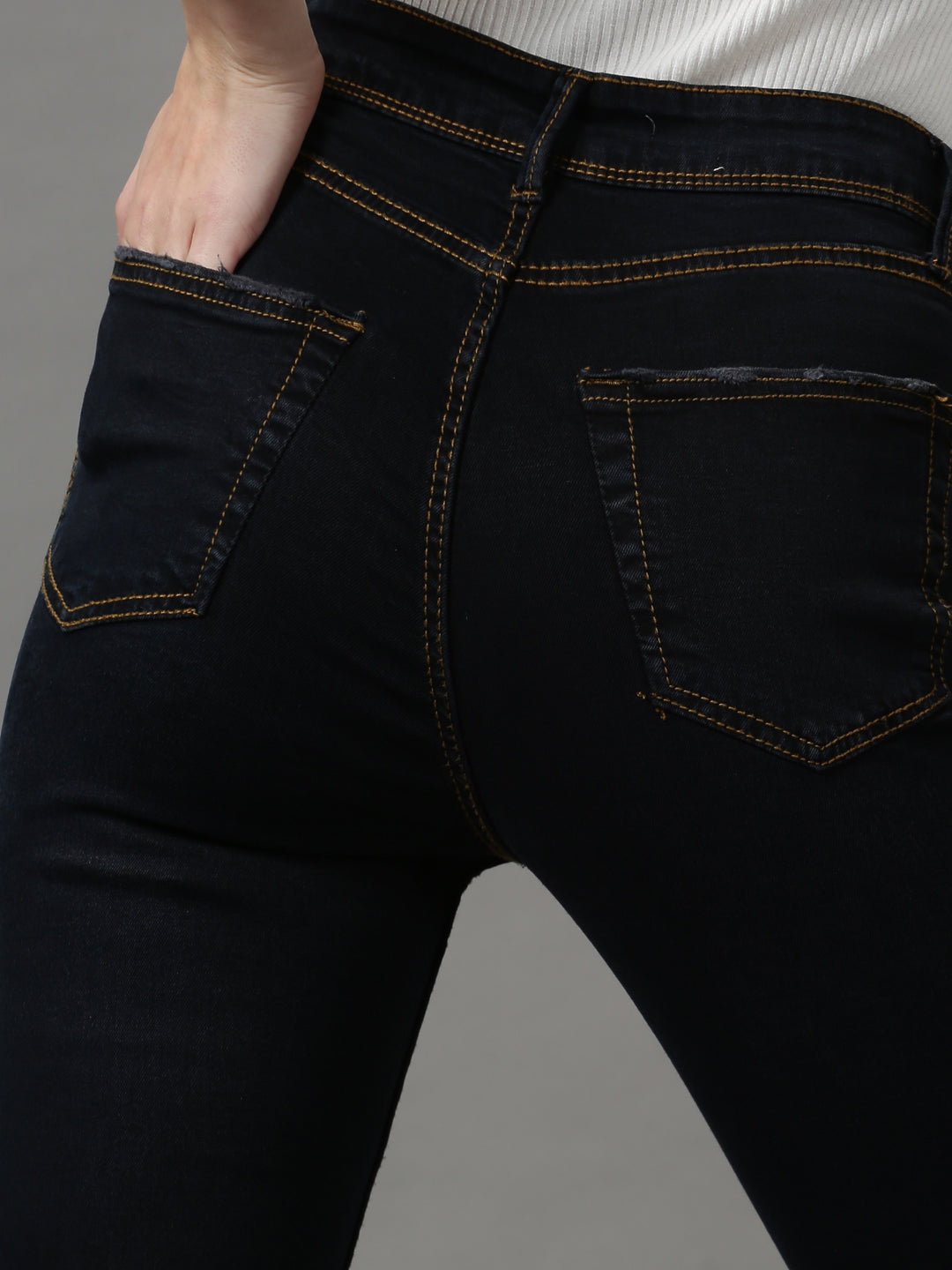 Women's Navy Blue Skinny Fit Stretchable Denim Jeans