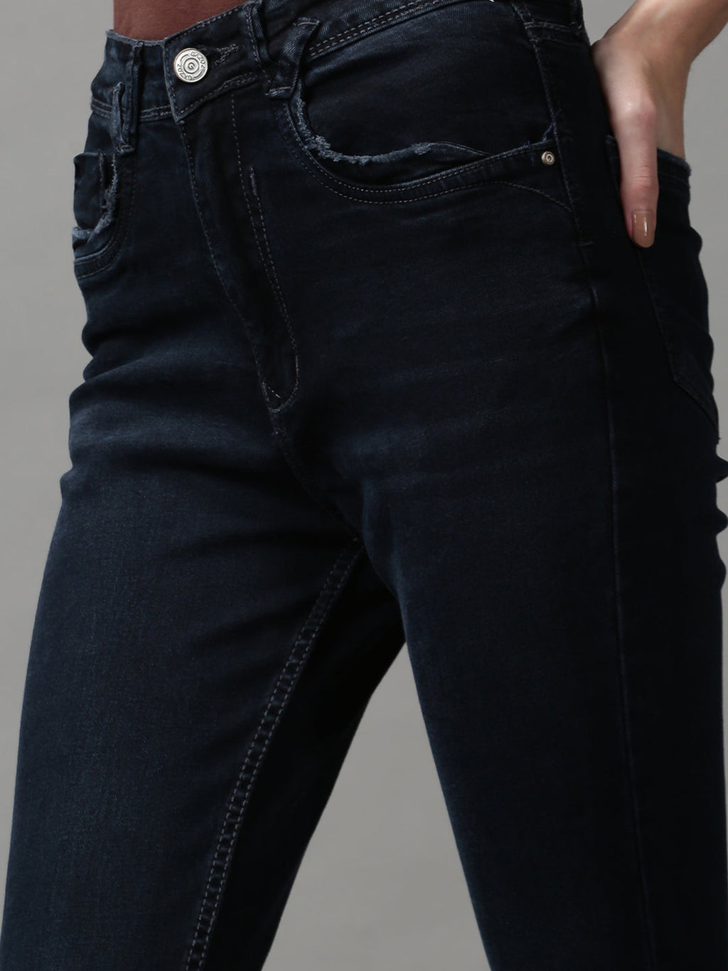 Women's Navy Blue Skinny Fit Stretchable Denim Jeans