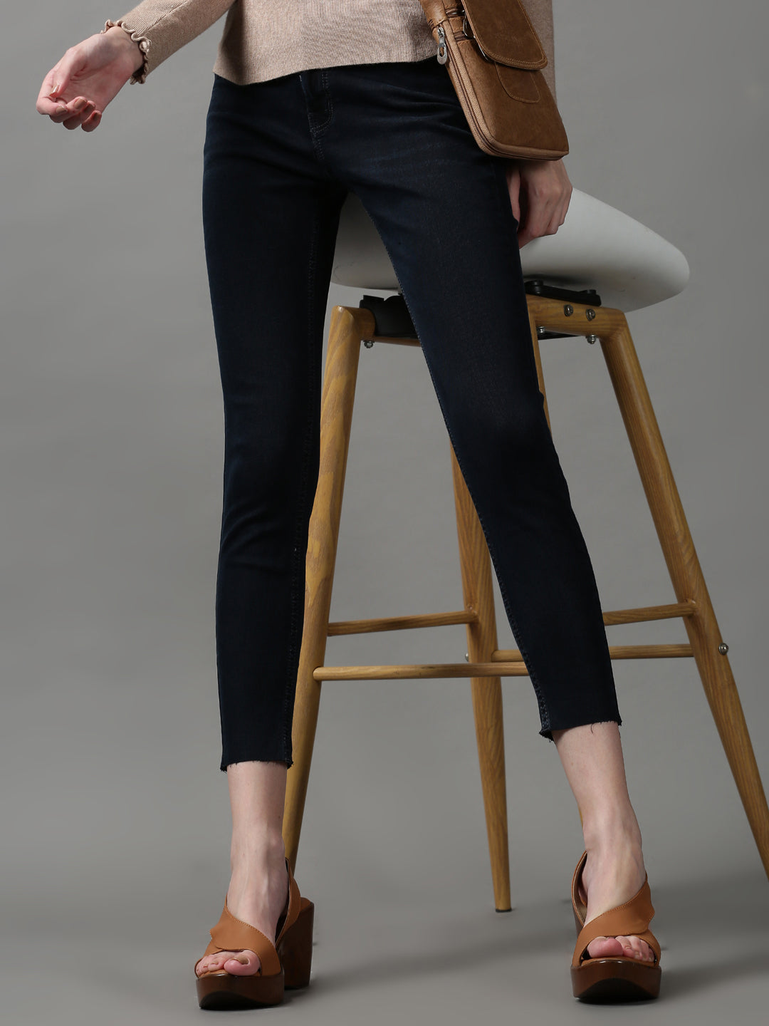 Women's Navy Blue Skinny Fit Stretchable Denim Jeans