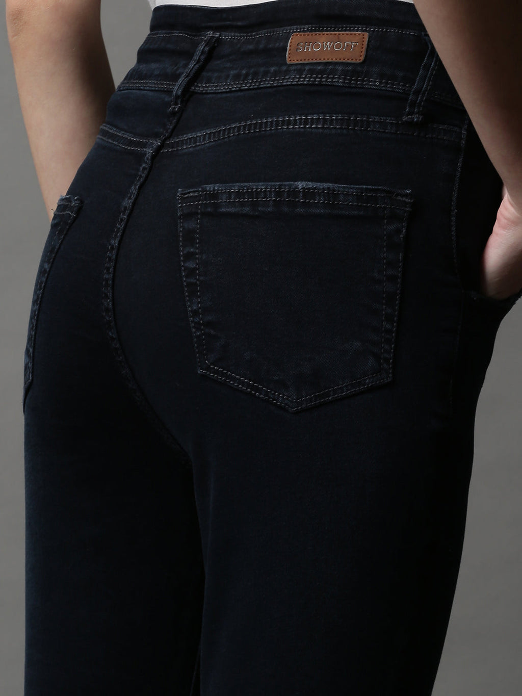 Women's Navy Blue Skinny Fit Stretchable Denim Jeans