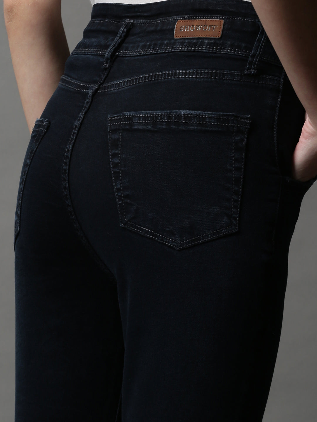 Women's Navy Blue Skinny Fit Stretchable Denim Jeans