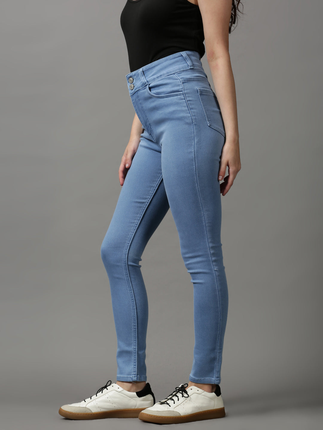 Women's Blue Skinny Fit Light Fade Stretchable Denim Jeans