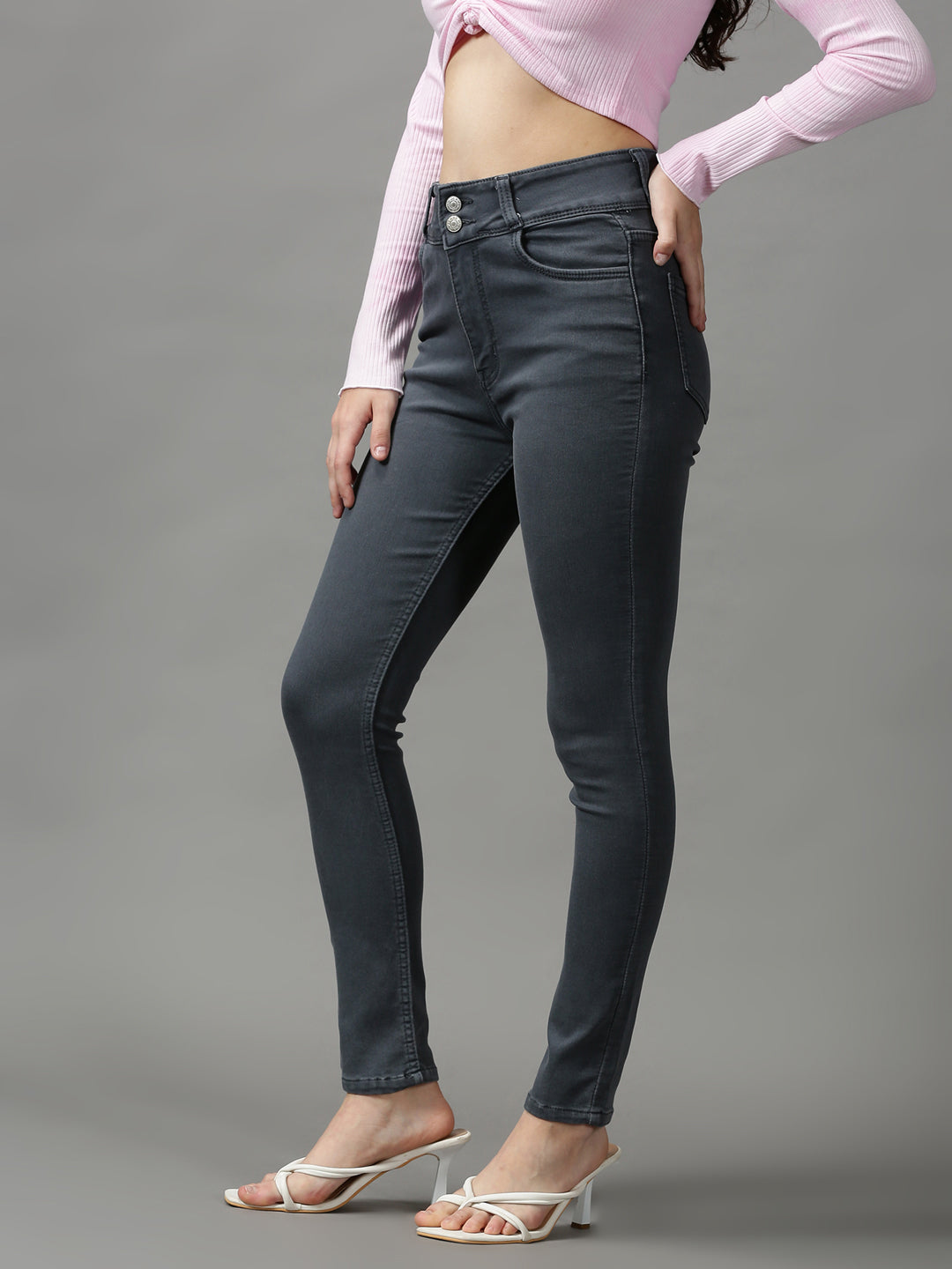 Women's Grey Skinny Fit Stretchable Denim Jeans