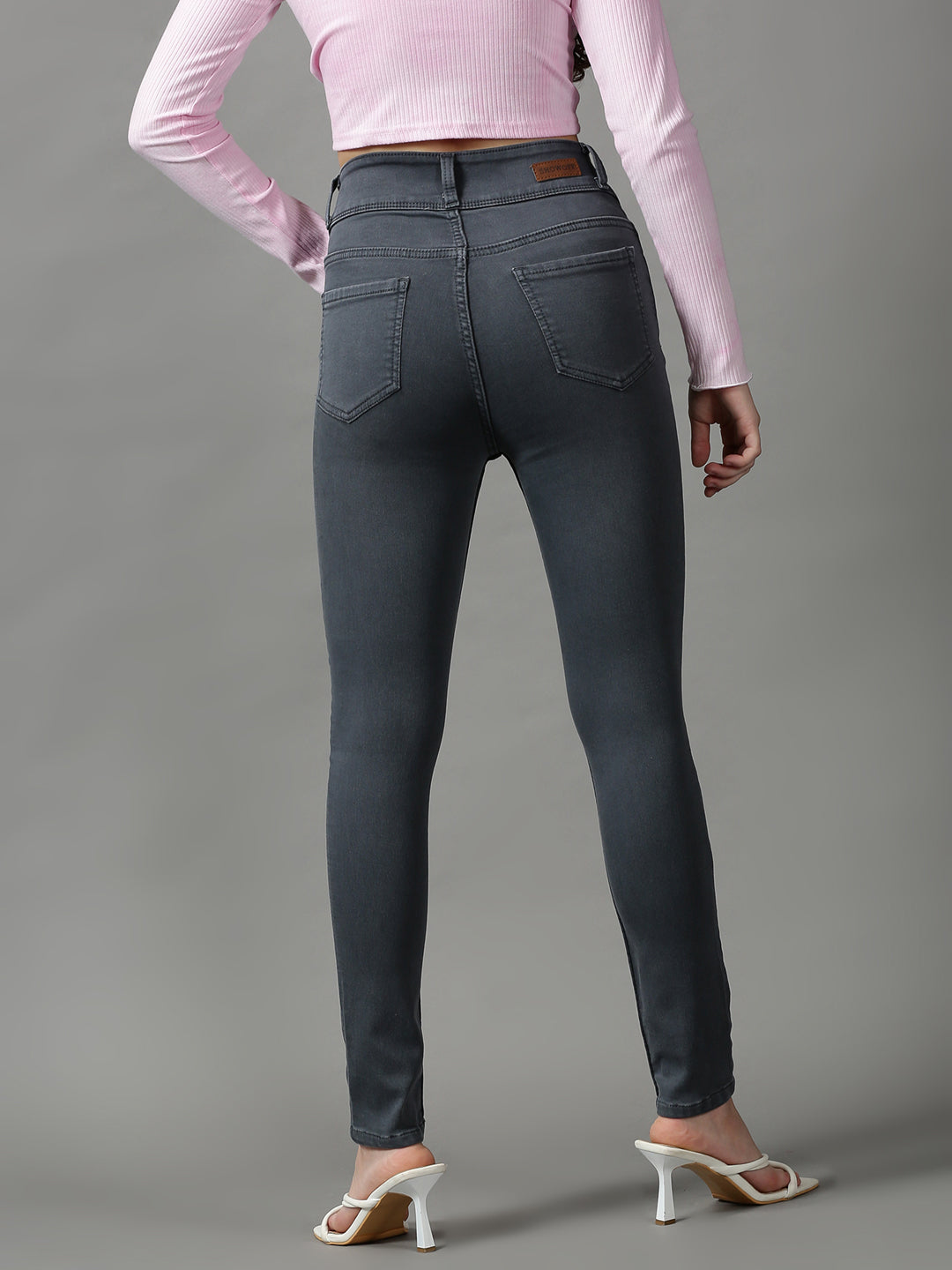 Women's Grey Skinny Fit Stretchable Denim Jeans