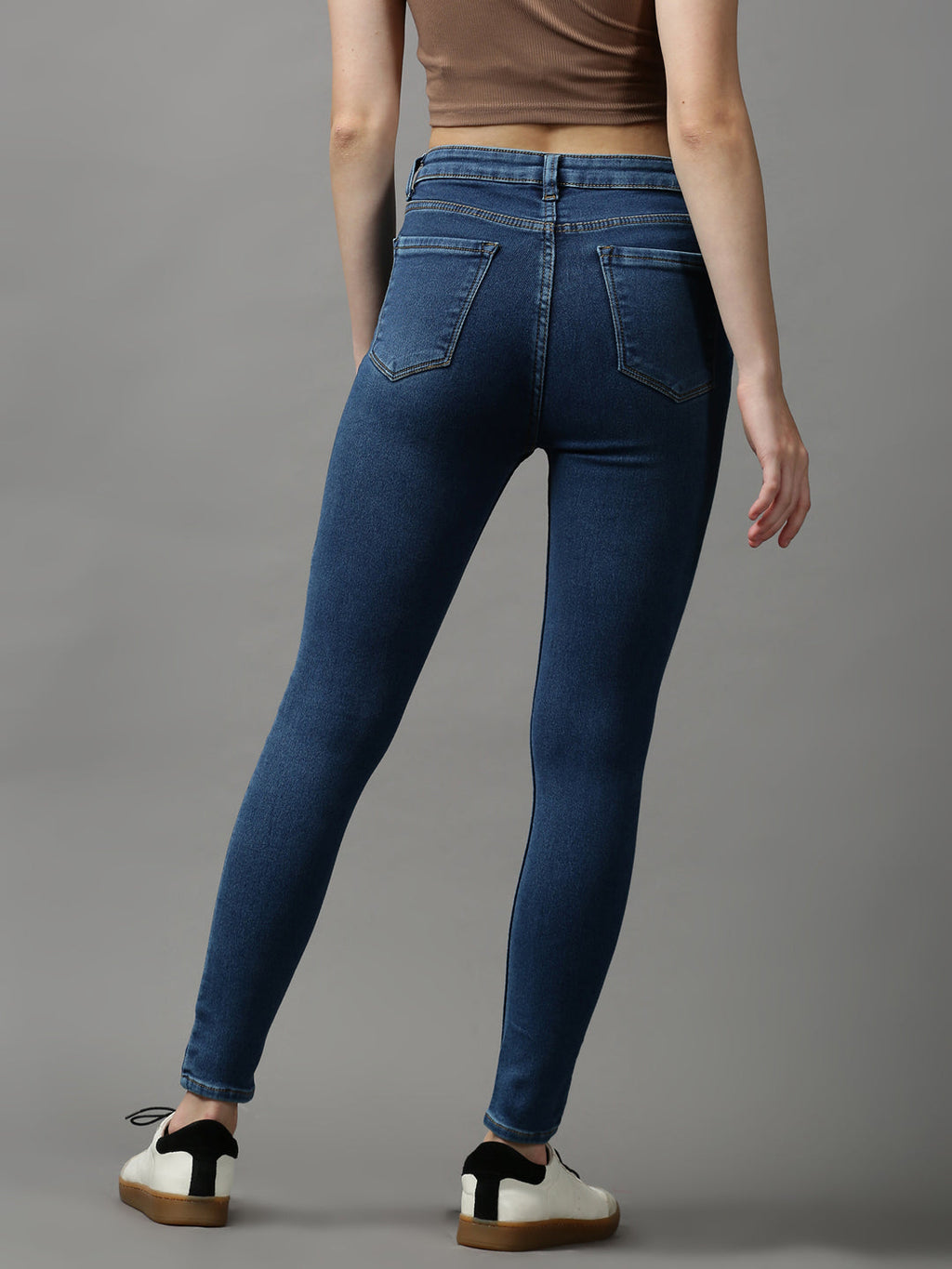 Women's Blue Skinny Fit Light Fade Stretchable Denim Jeans