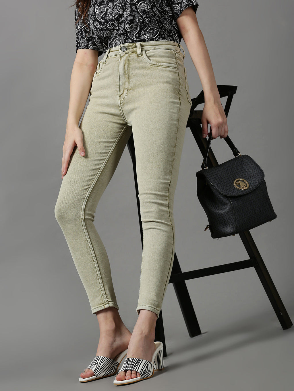 Women's Olive Skinny Fit Stretchable Denim Jeans