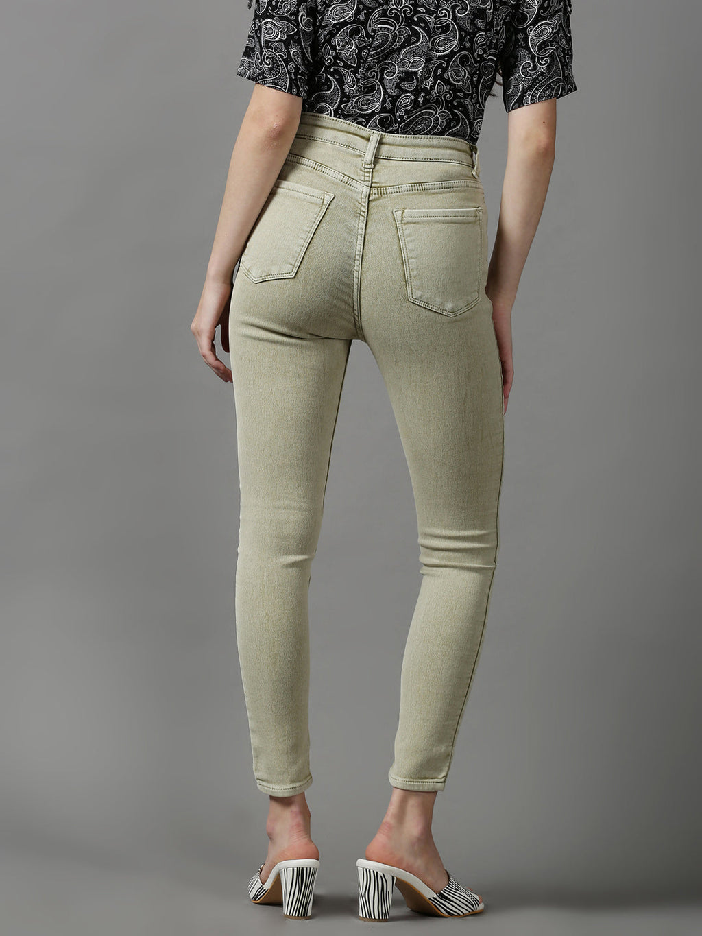 Women's Olive Skinny Fit Stretchable Denim Jeans