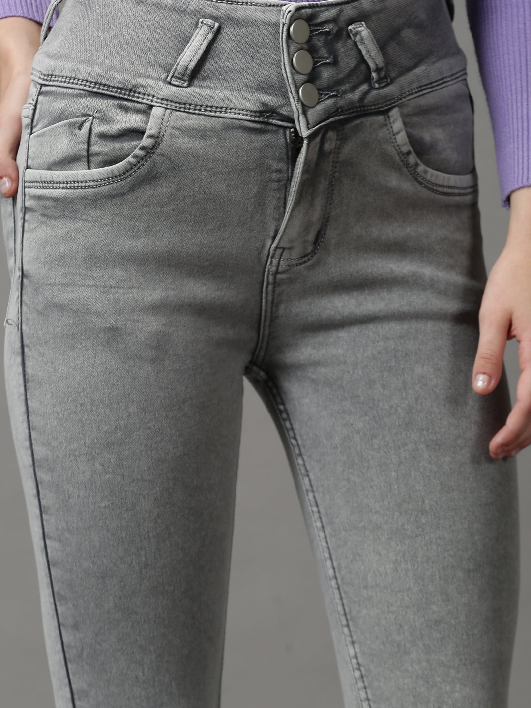 Women's Grey Skinny Fit Stretchable Denim Jeans