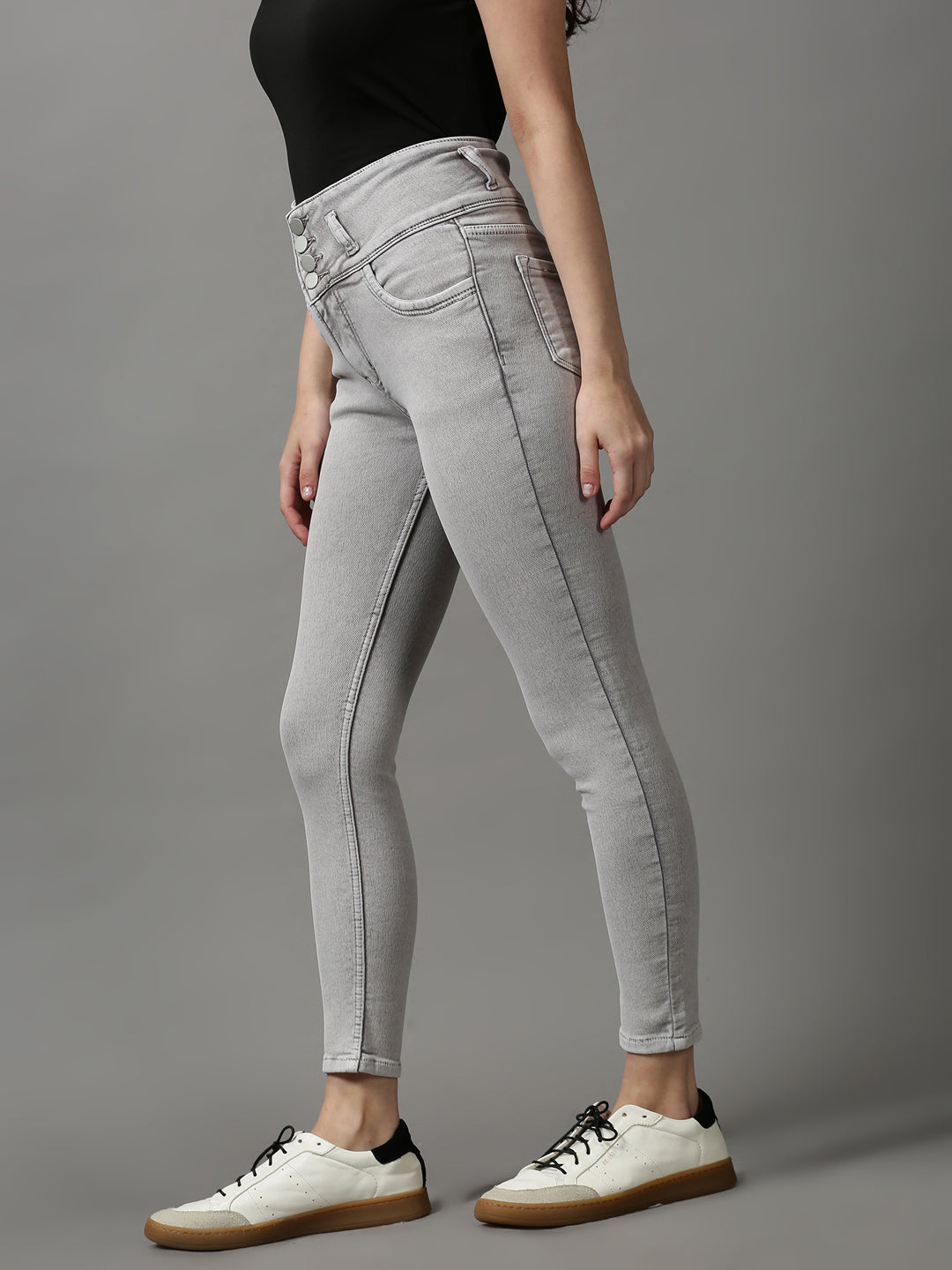 Women's Brown Skinny Fit High-Rise Stretchable Denim Jeans