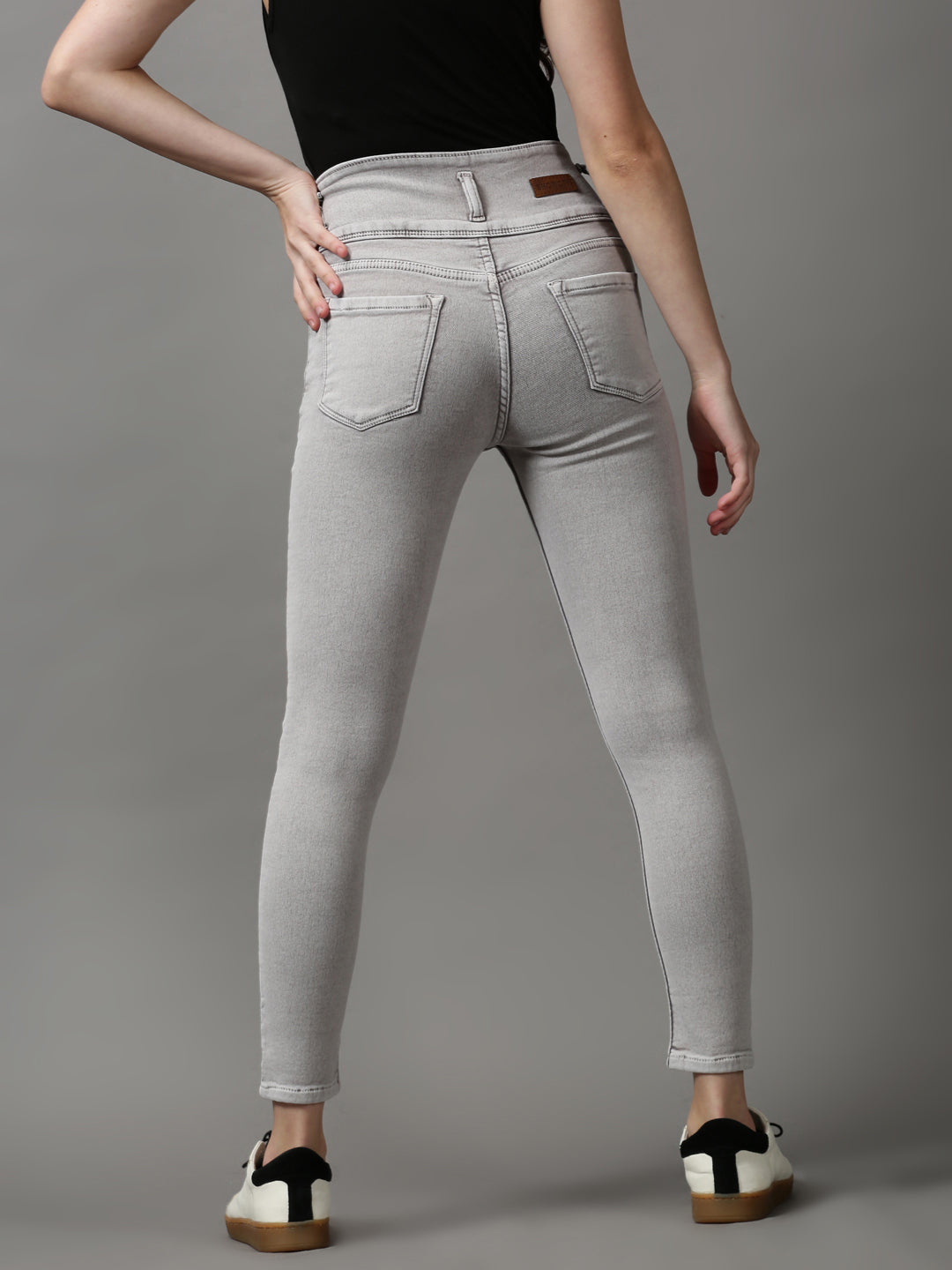 Women's Brown Skinny Fit High-Rise Stretchable Denim Jeans