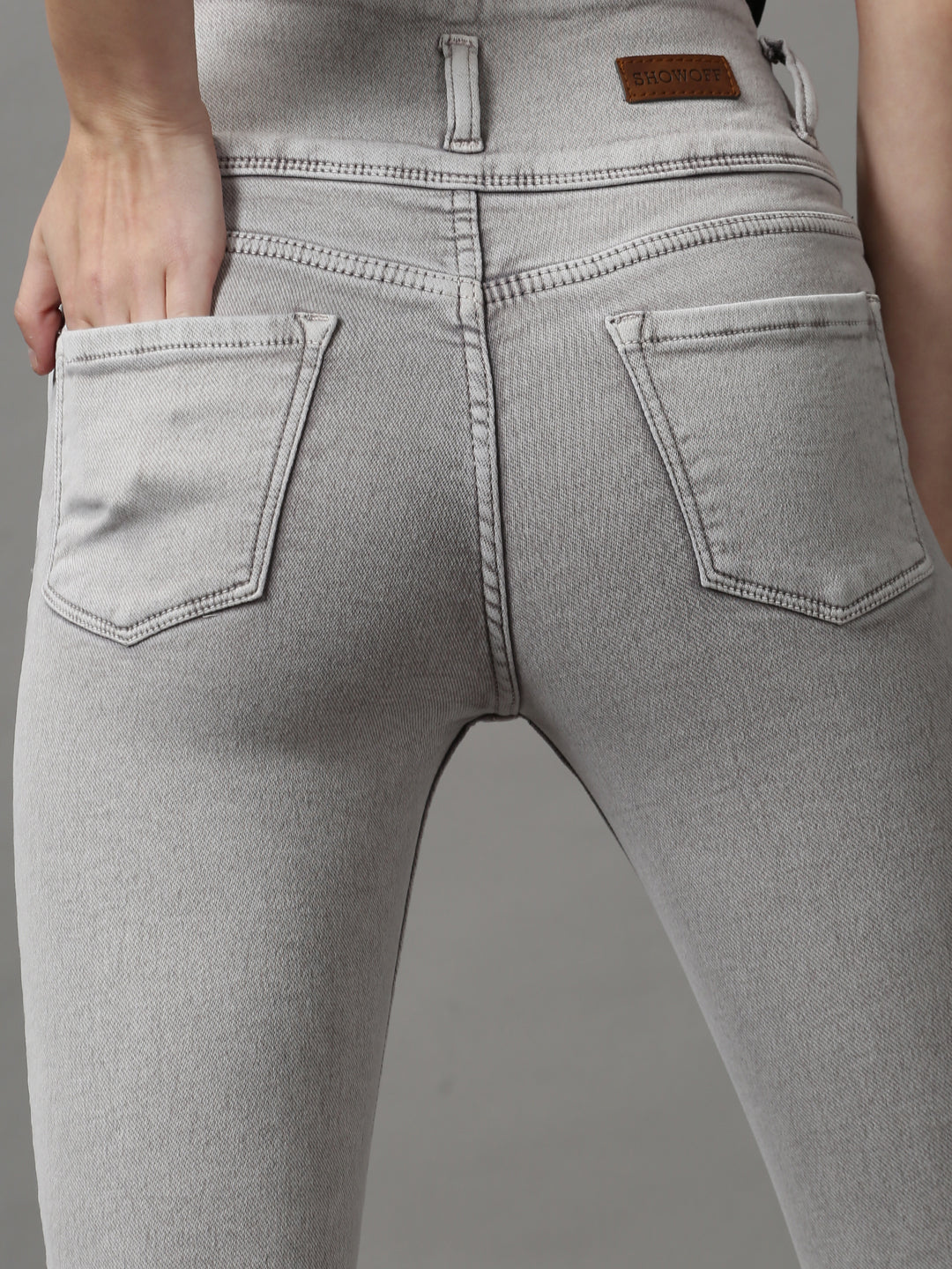 Women's Brown Skinny Fit High-Rise Stretchable Denim Jeans