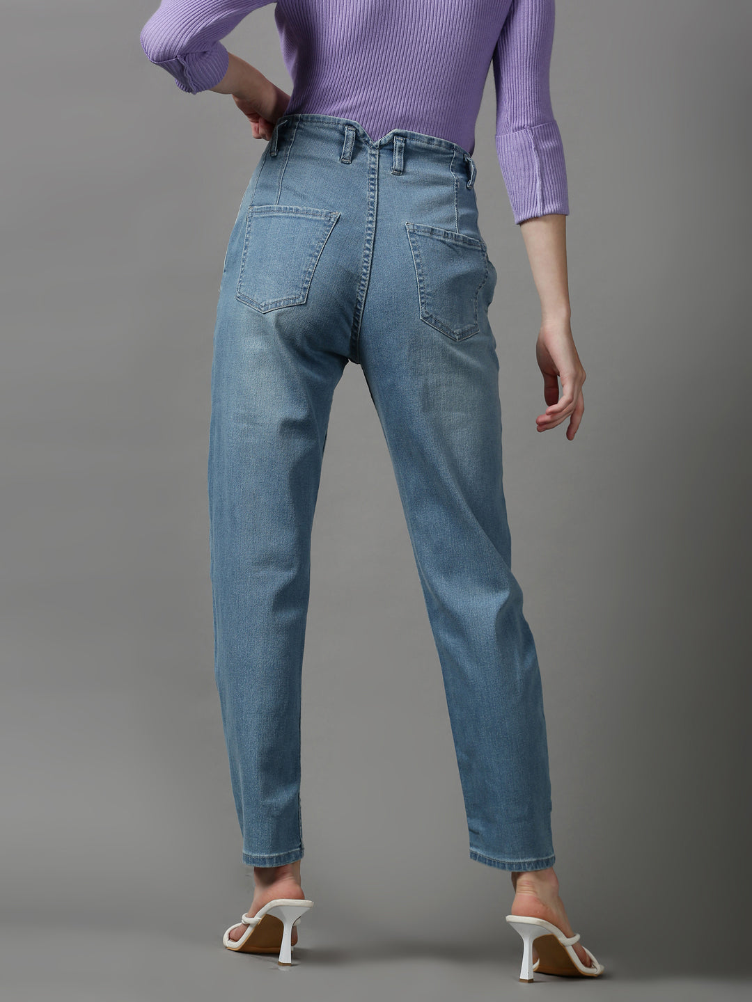 Women's Blue Tapered Fit Stretchable Denim Jeans