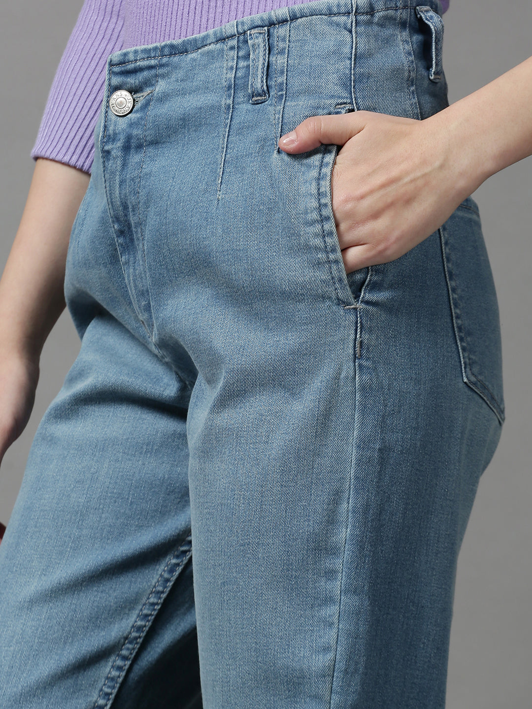 Women's Blue Tapered Fit Stretchable Denim Jeans