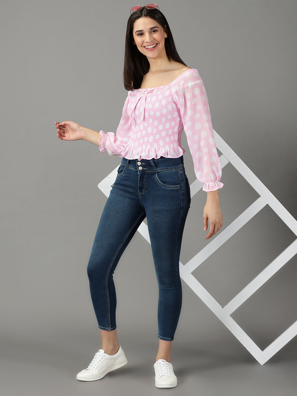 Women's Navy Blue Slim Fit High-Rise Light Fade Bleached Cotton Stretchable Jeans