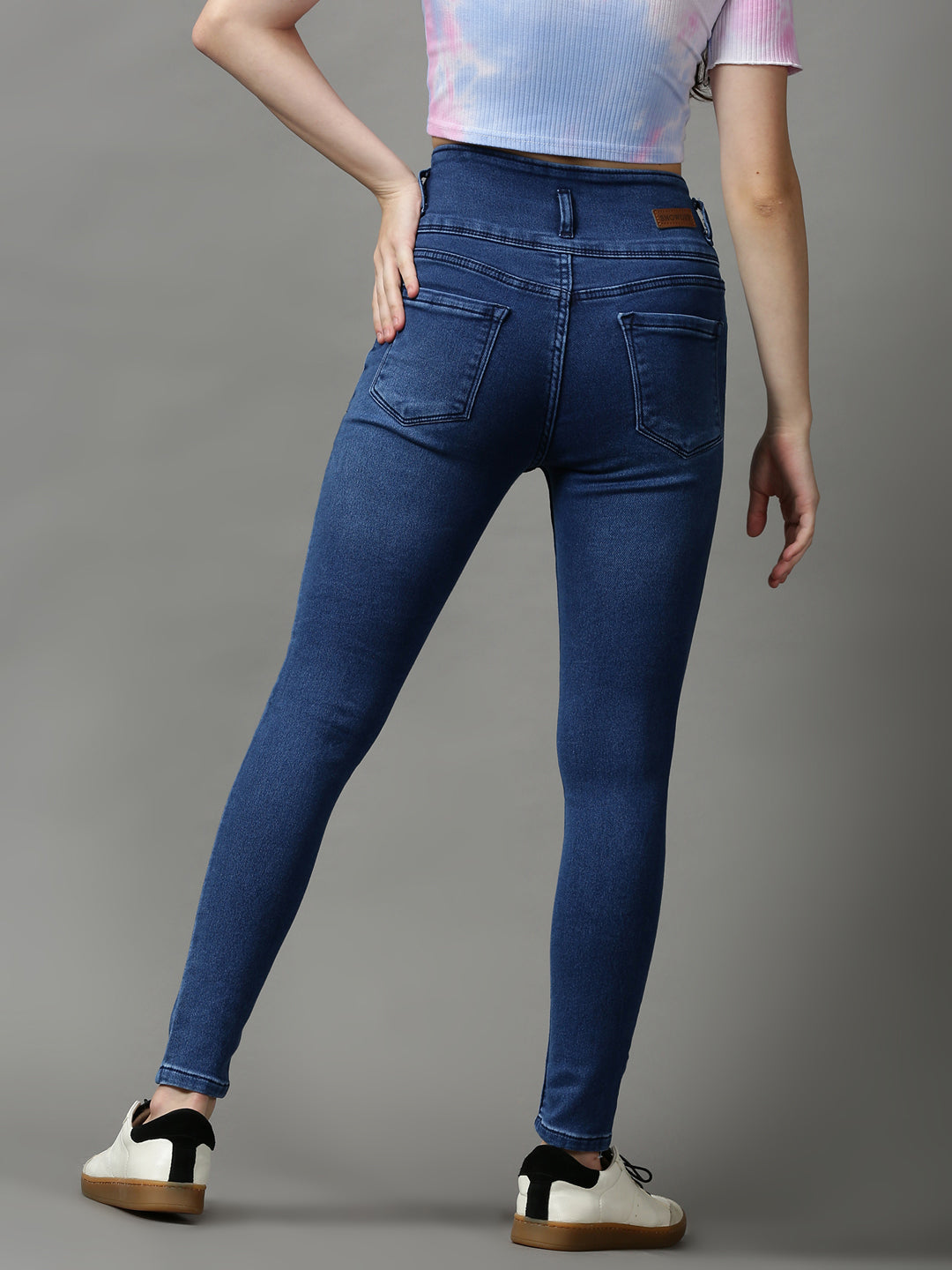 Women's Blue Skinny Fit Clean Look Stretchable Denim Jeans