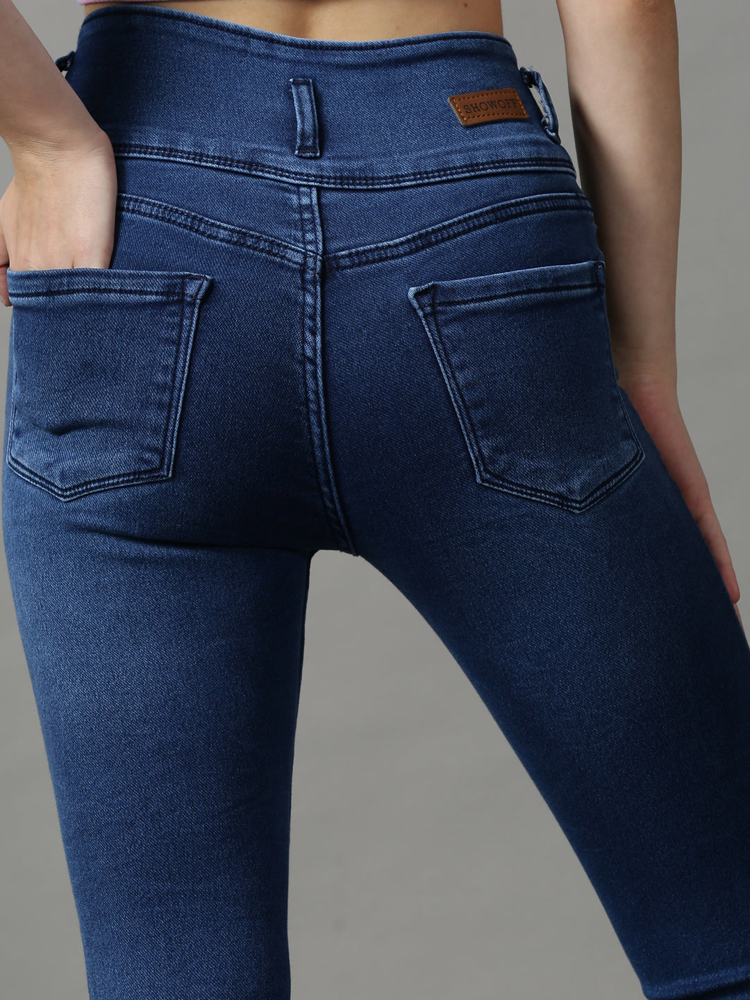 Women's Blue Skinny Fit Clean Look Stretchable Denim Jeans