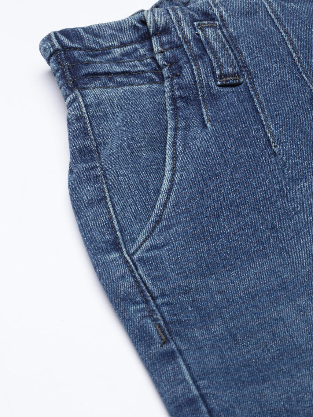 Women's Navy Blue Mom Fit Acid Wash Cropped Denim Jeans