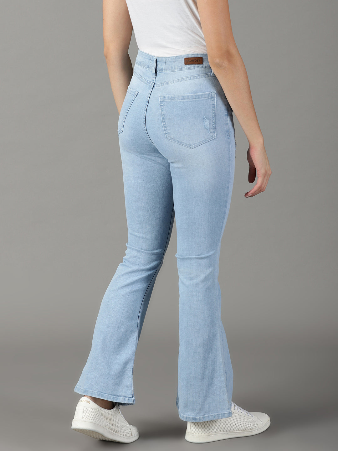 Women's Blue Bootcut High-Rise Stretchable Jeans