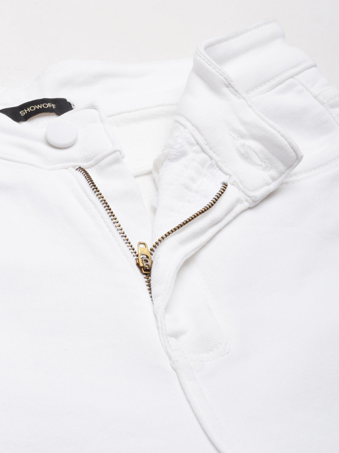 Women's White High-Rise Bootcut Denim Slit Jeans