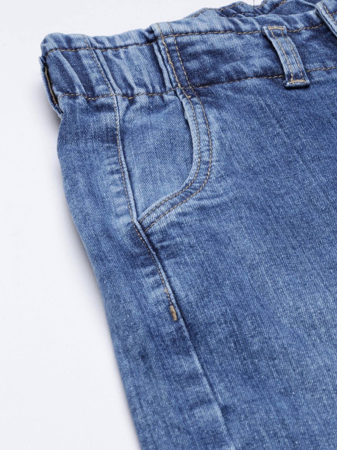 Women's Blue Heavy Fade Acid Wash Mom Fit Denim Jeans