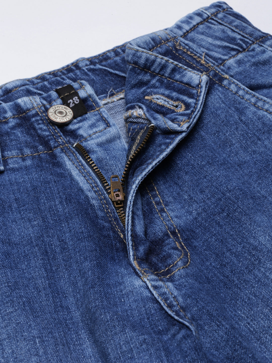 Women's Navy Blue Light Fade Stretchable Mom Fit Denim Jeans