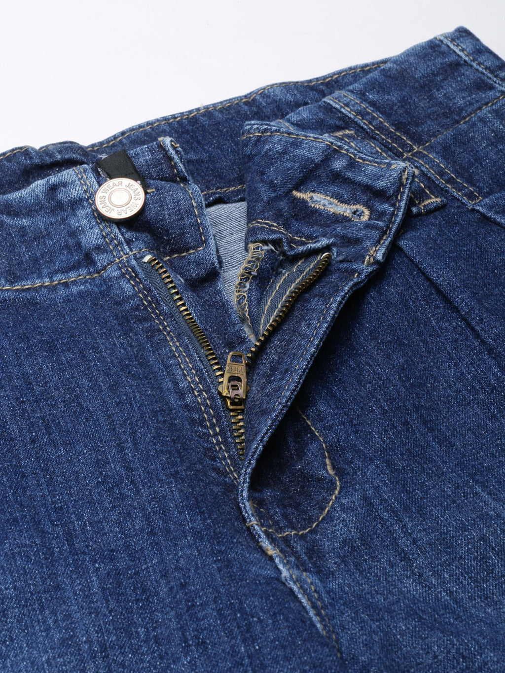 Women's Navy Blue Mom Fit Light Fade Denim Jeans