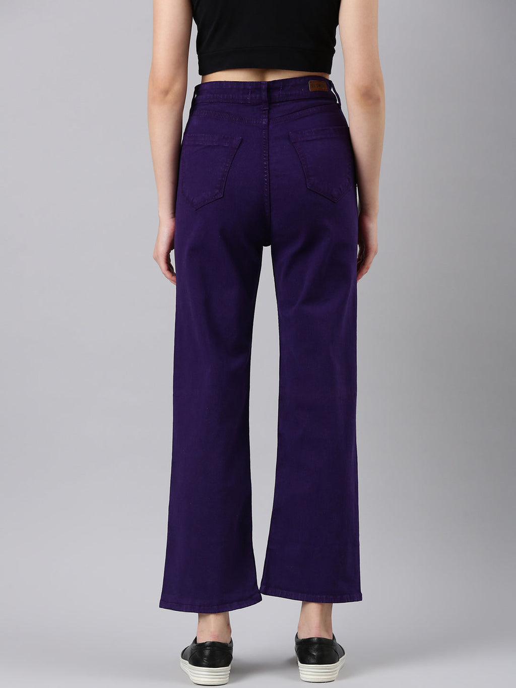 Women's Violet Straight Fit Acid Wash Stretchable Denim Jeans