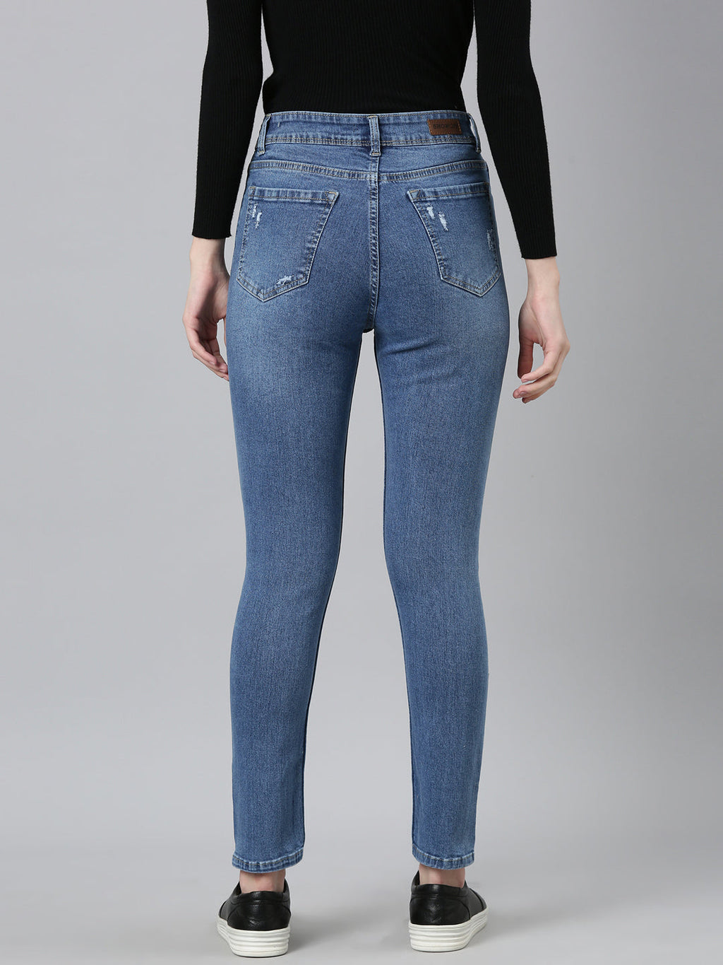 Women's Blue High-Rise Light Fade Denim Jeans