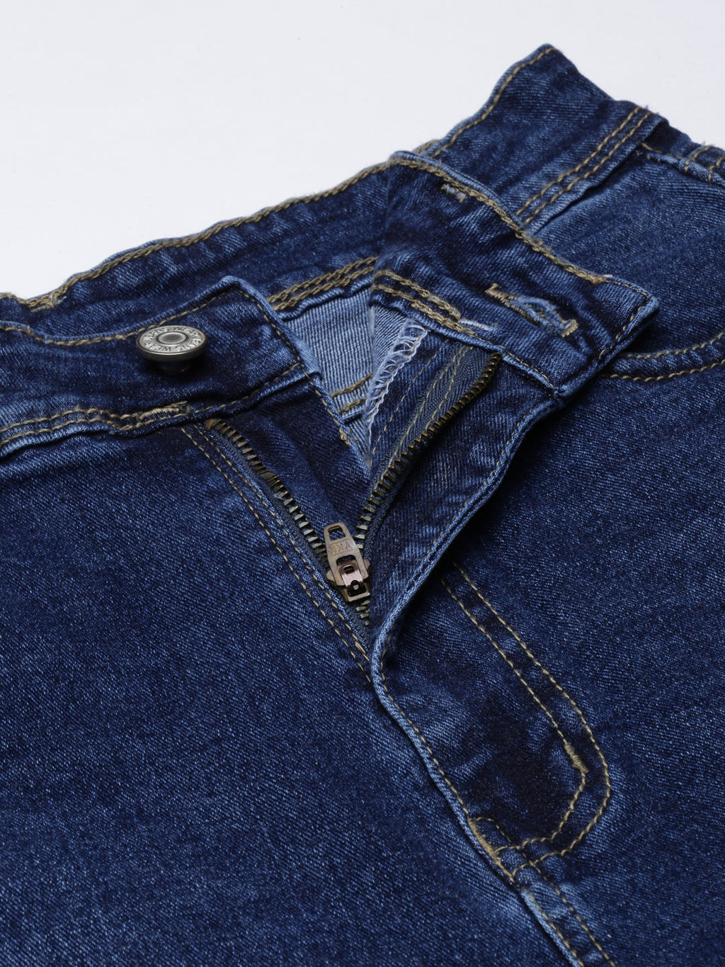 Women's Navy Blue Mid Rise Straight Fit Light Fade Denim Jeans