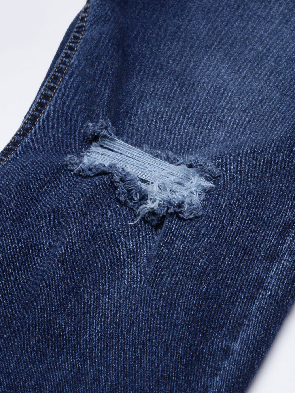 Women's Navy Blue Mid Rise Straight Fit Light Fade Denim Jeans