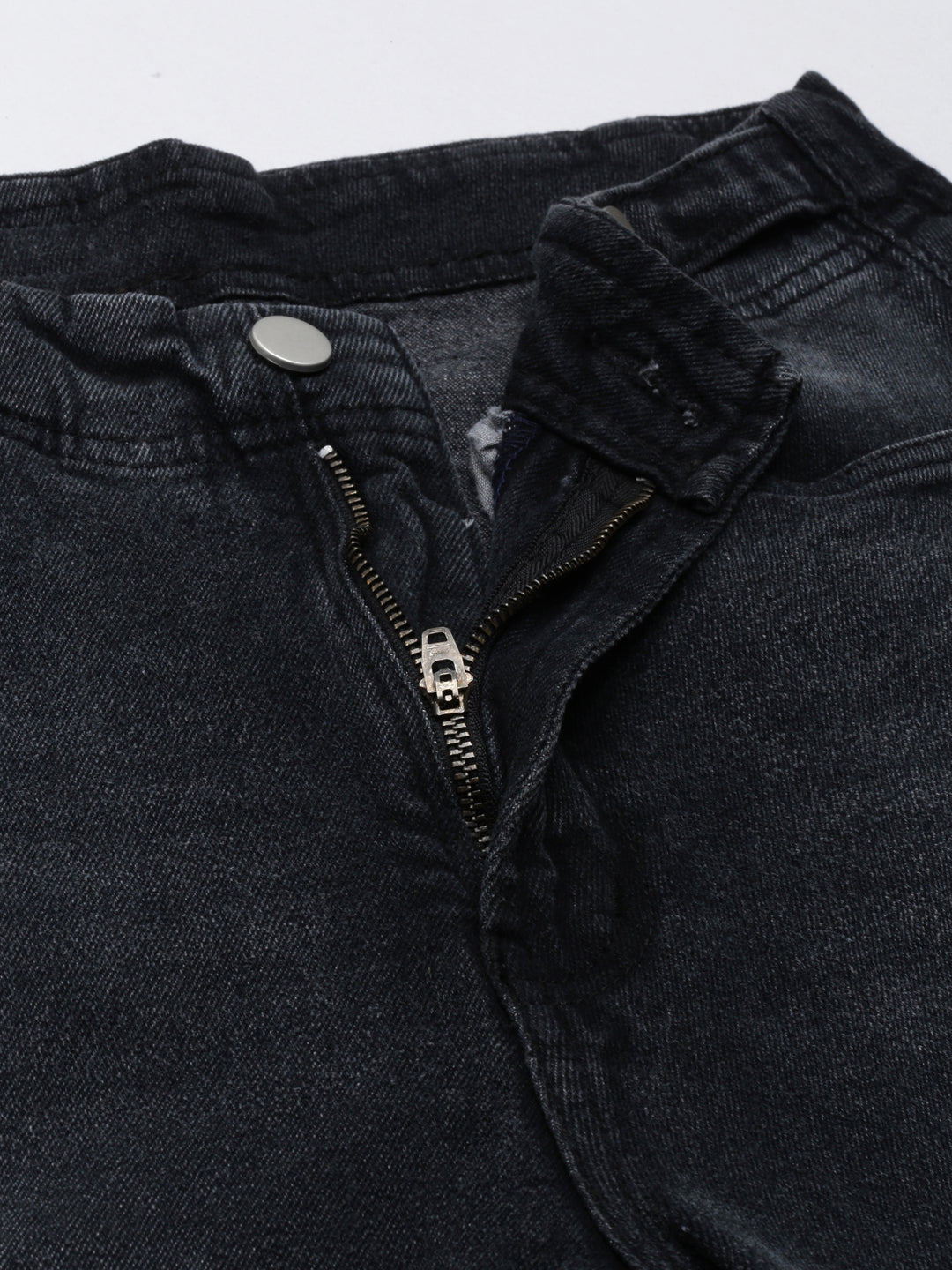 Women's Dark Grey Jean Light Fade High-Rise Cropped Denim Jeans