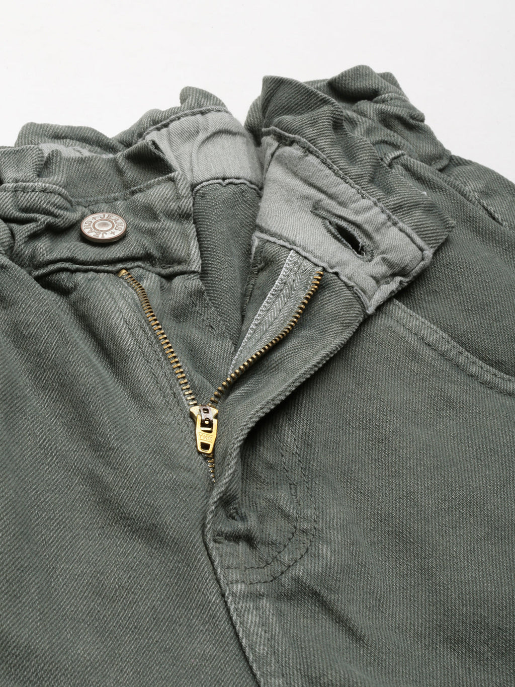 Women's Olive Jean High Rise Acid Wash Denim Jeans