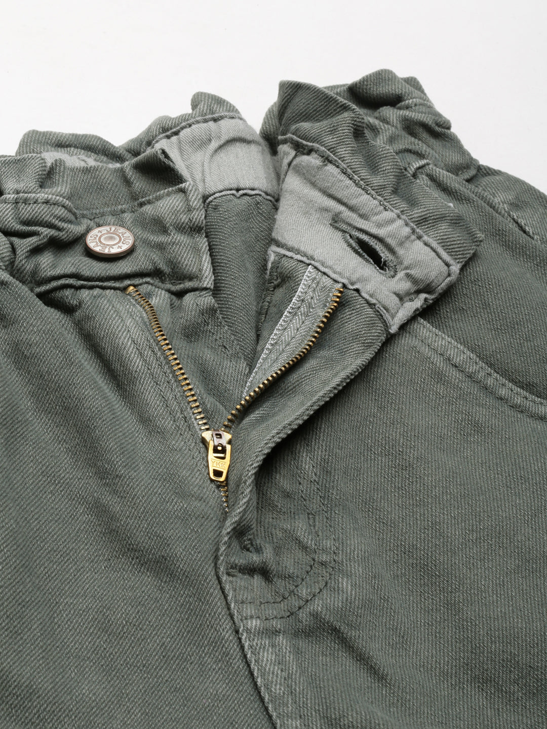 Women's Olive Jean High Rise Acid Wash Denim Jeans