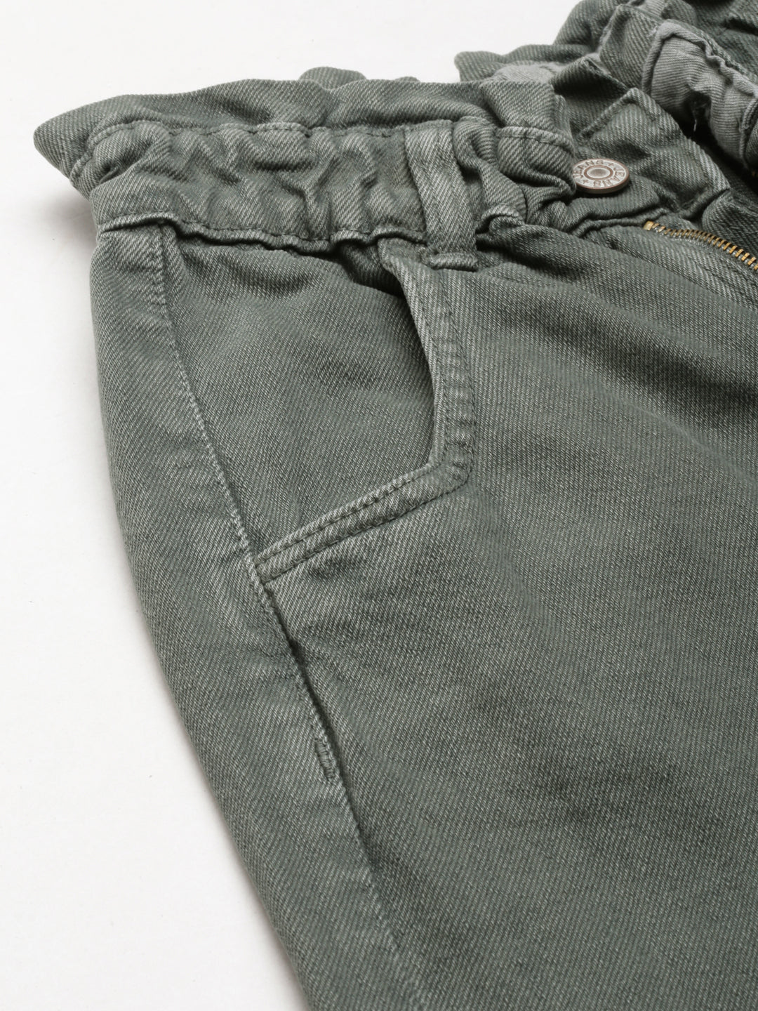 Women's Olive Jean High Rise Acid Wash Denim Jeans