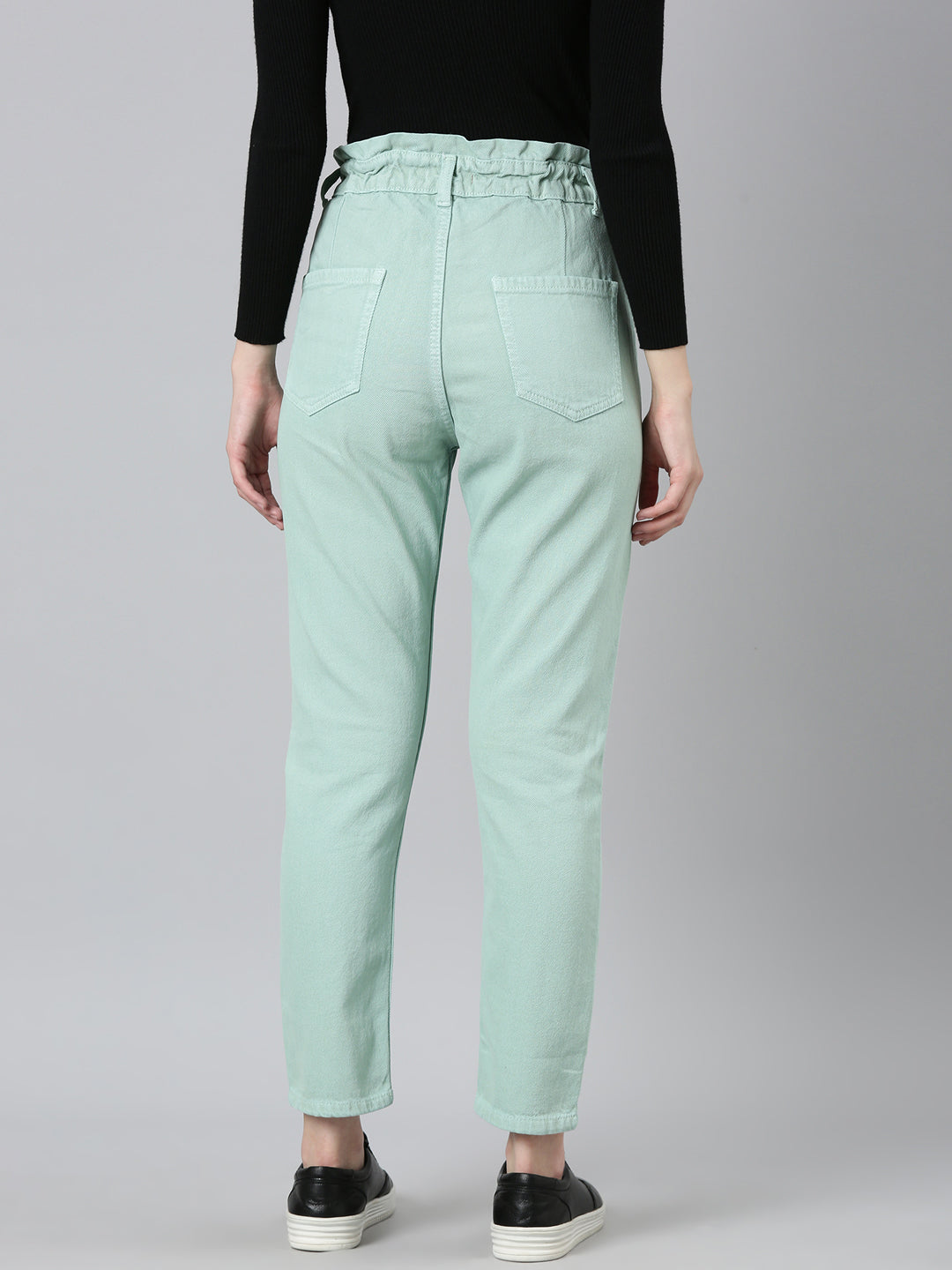 Women's Sea Green High-Rise Cotton Denim Jeans