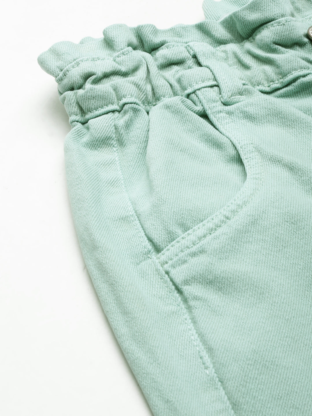 Women's Sea Green High-Rise Cotton Denim Jeans