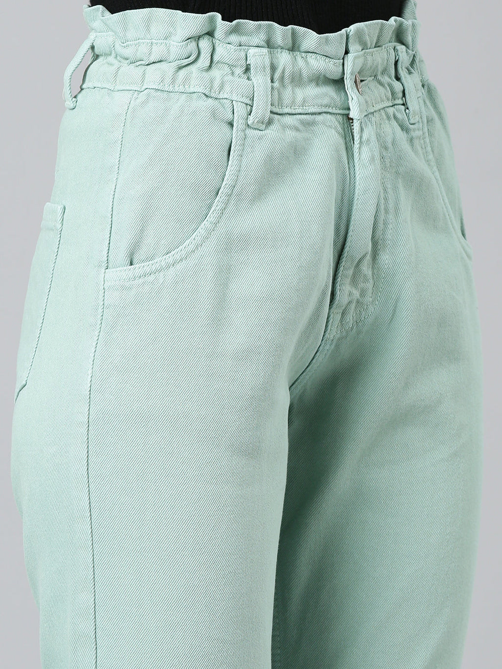 Women's Sea Green High-Rise Cotton Denim Jeans