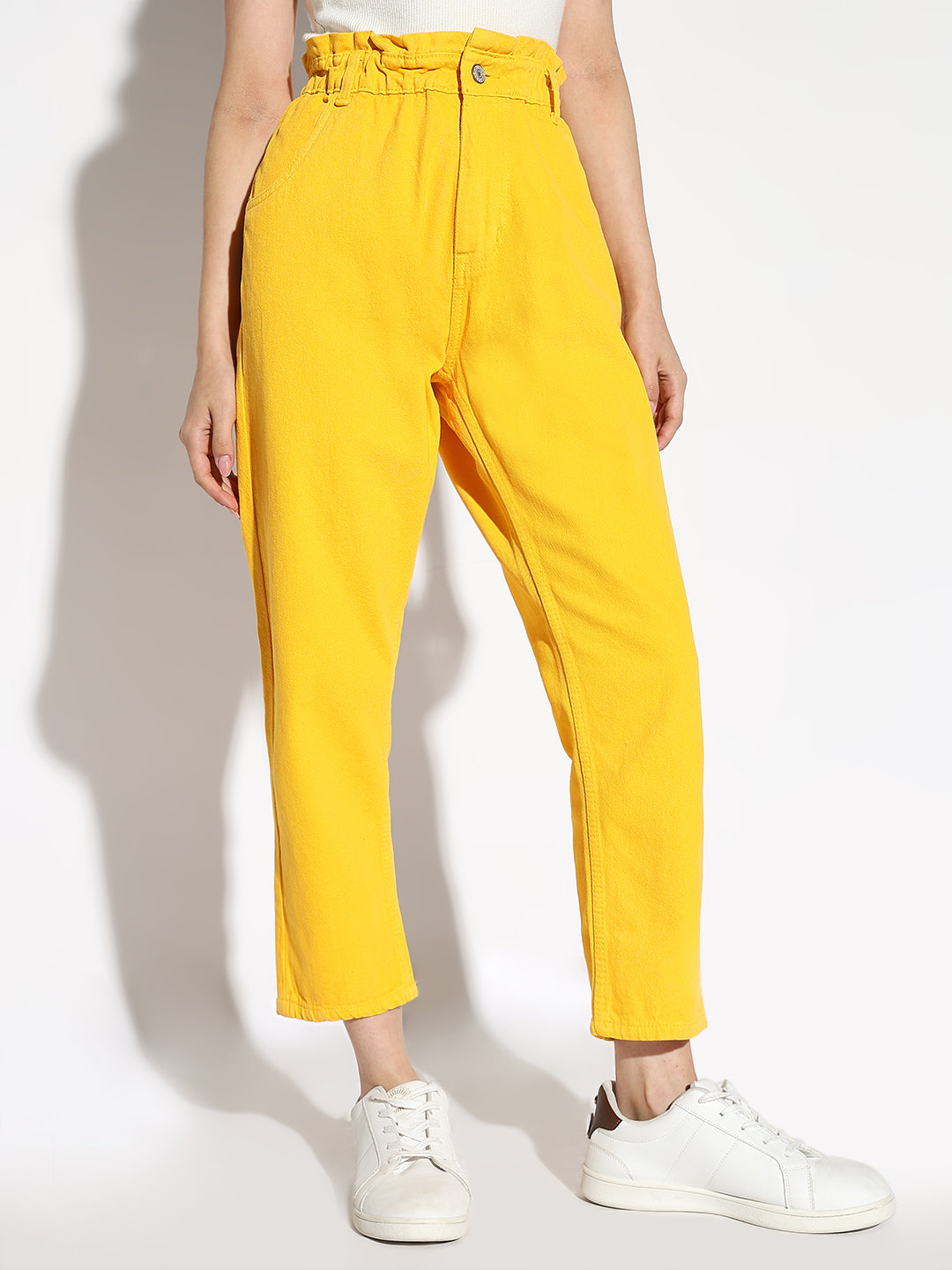 Women's Yellow Mom Fit Jeans