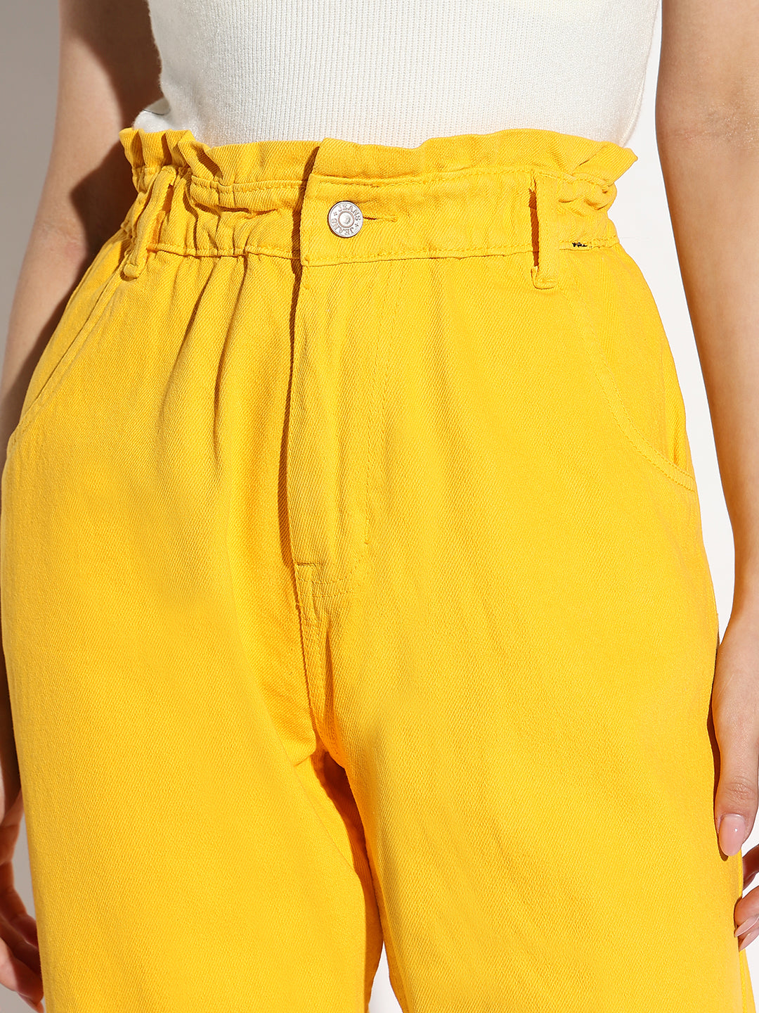 Women's Yellow Mom Fit Jeans