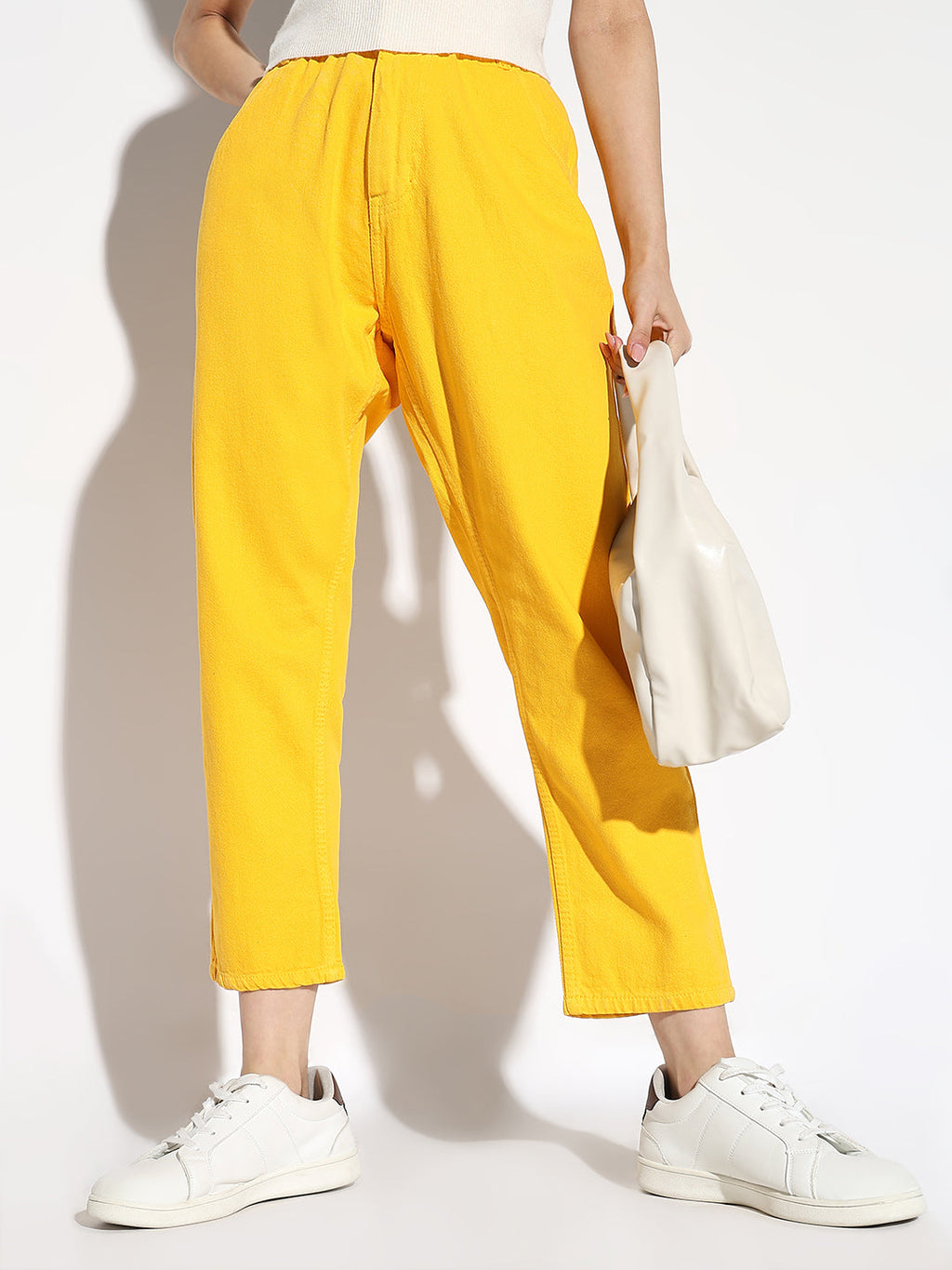 Women's Yellow Mom Fit Jeans