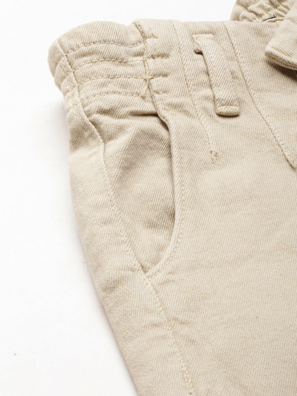 Women's Beige Mid-Rise Denim Jeans