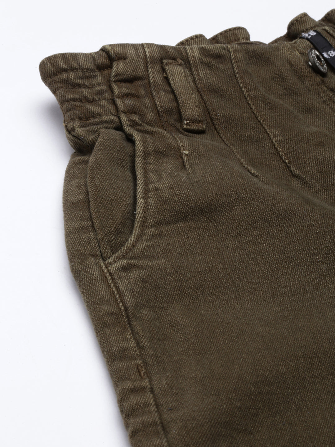 Women's Olive Mid Rise Mom Fit Denim Jeans