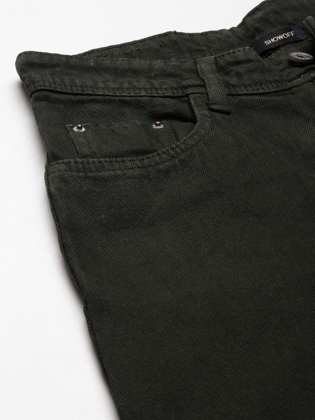 Women's Olive High-Rise Dark Shade Denim Jeans