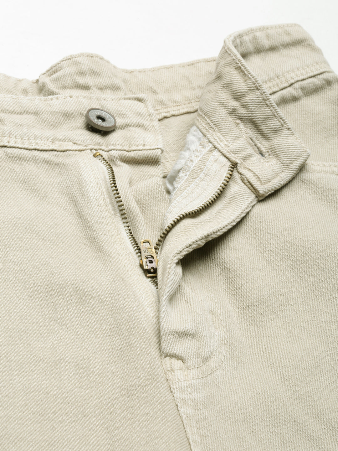 Women's Beige High Rise Denim Jeans