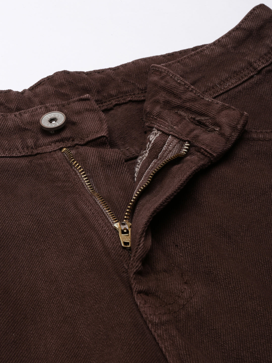 Women's Brown Clean Look Mid-Rise Wide Leg Denim Jeans