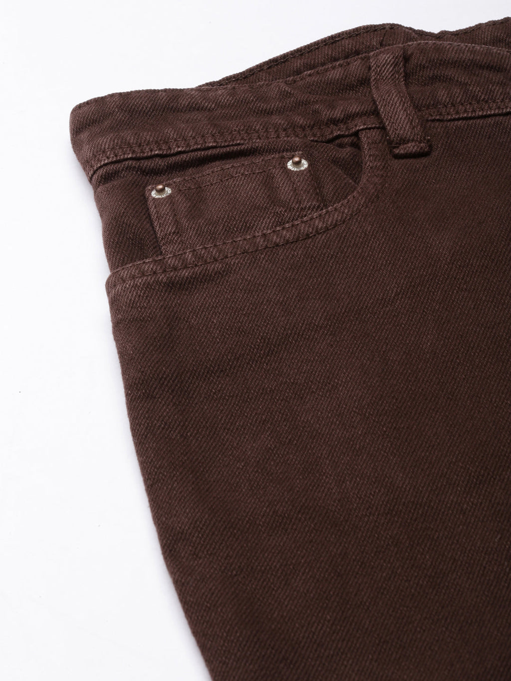 Women's Brown Clean Look Mid-Rise Wide Leg Denim Jeans