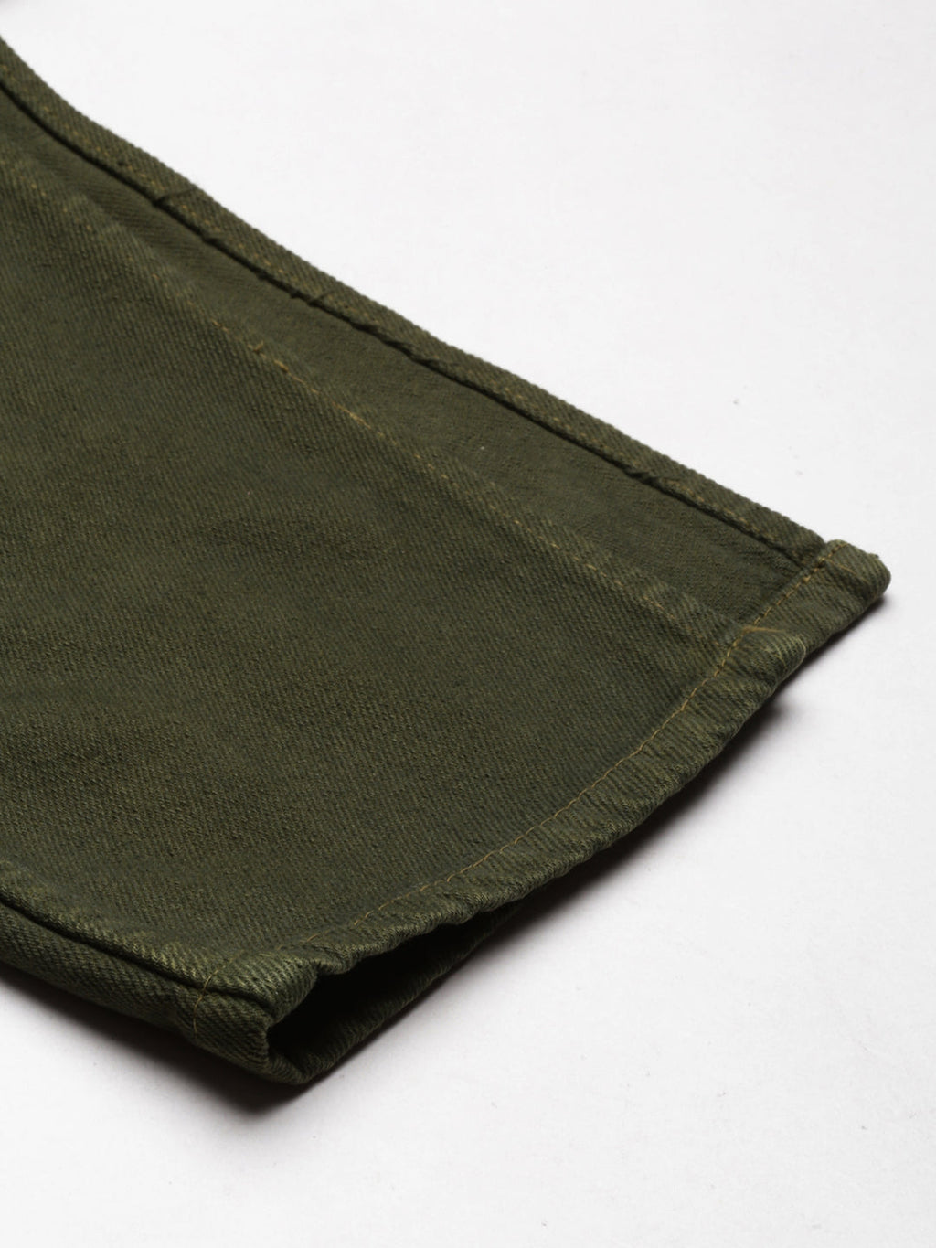 Women's Olive Straight Fit Denim Cotton Jeans