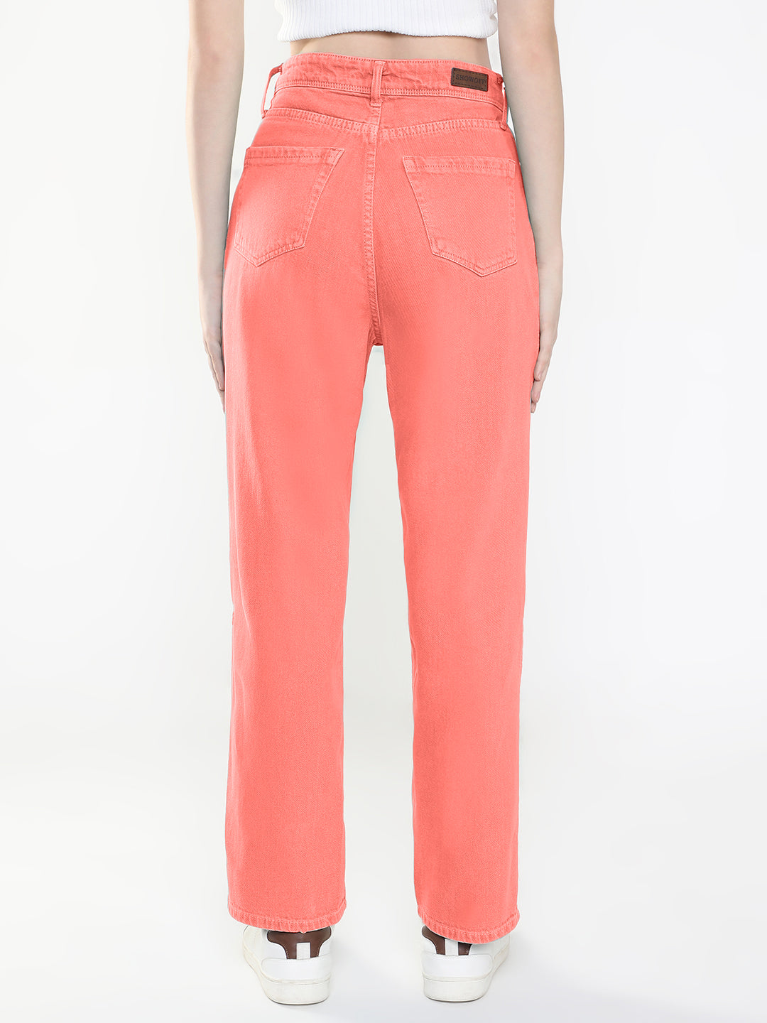 Women's Pink Straight Fit Jeans