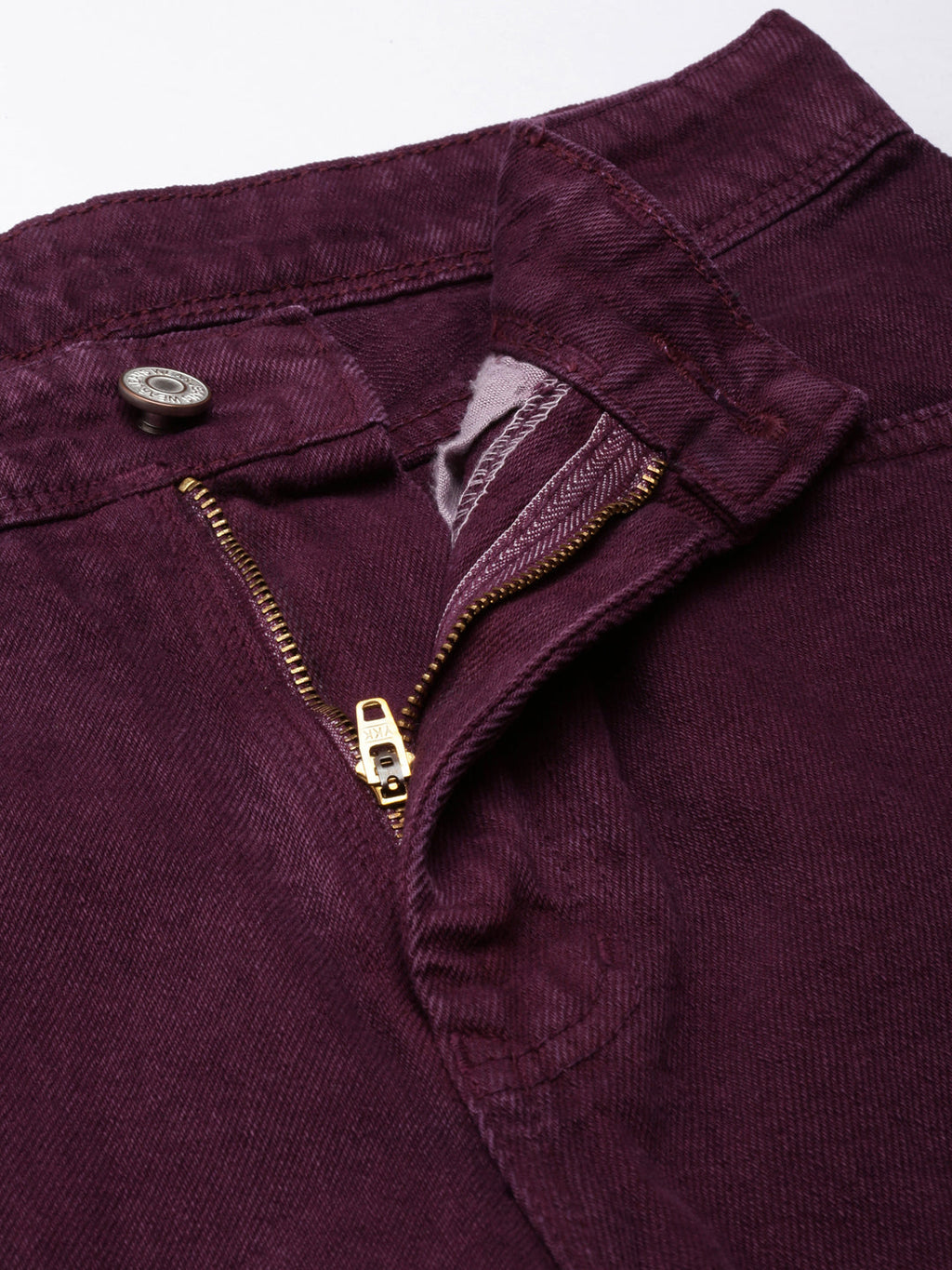 Women's Magenta Wide Leg Slit Hem Denim Jeans